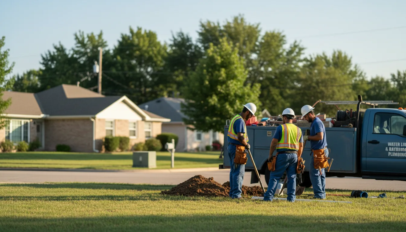 Residential water line and bathroom plumbing service in Linn, MO